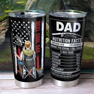 Reel Cool Dad - Personalized Tumbler - Gift For Fishing Dad - Father's Day Gift - Tumbler Cup - GoDuckee