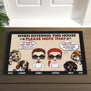 You Should Beware Of The Dogs Personalized Door Mat, Gift For Dog Lovers - Doormat - GoDuckee