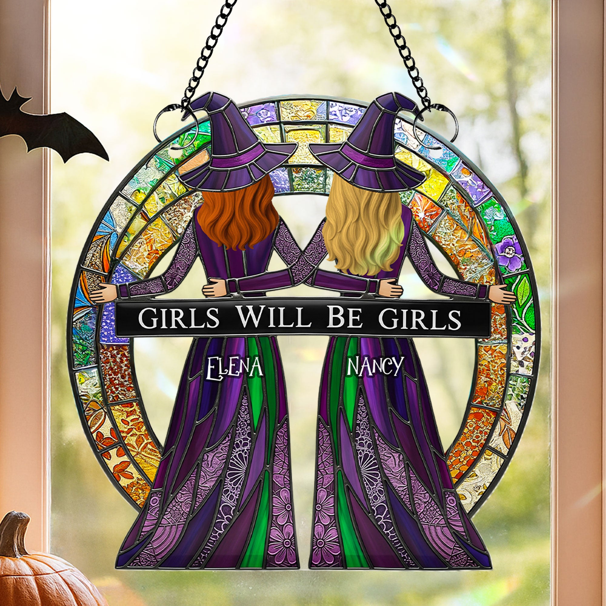 Witch Besties Suncatcher - Personalized Gifts For Besties 02nati090825 - Ornament - GoDuckee