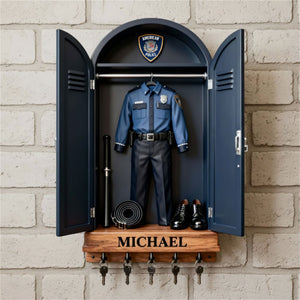 Police Uniform Key Hanger - Personalized Gifts For Police Officer 03toti161225 - Wood Sign - GoDuckee