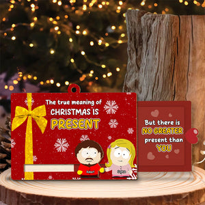 Personalized Gifts For Couple Wooden Slider Ornament, Cartoon Character 04tgti261024hg - Ornament - GoDuckee