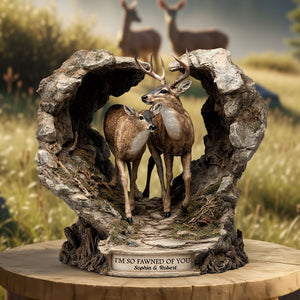 Deer Couple Plaque - Personalized Gifts For Couple 04tgti090625 - Shaped Plaques - GoDuckee