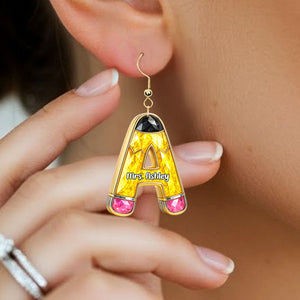 Cute Teacher Earrings - Personalized Gifts For Teachers 01huti150725 - Earrings - GoDuckee