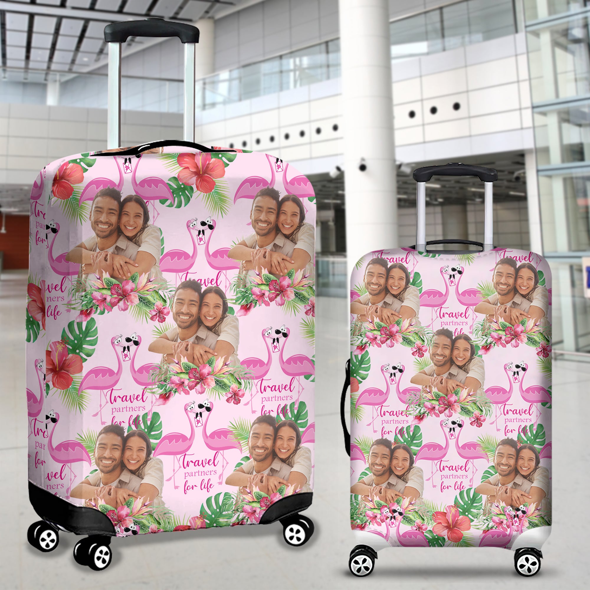 Custom Photo Gifts For Couple Luggage Cover 01XQDC020724 - Luggage Covers - GoDuckee