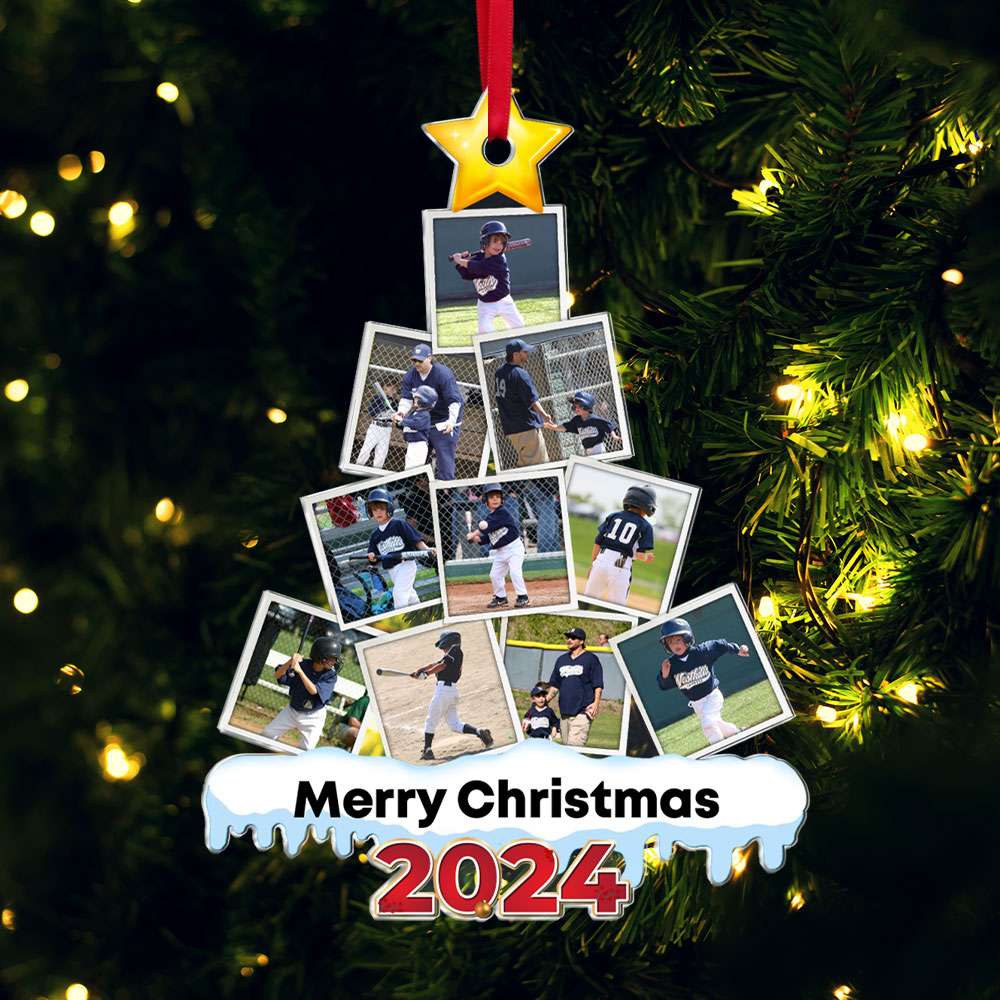 Baseball Custom Photo Acrylic Christmas Ornament 022HUTI260924 Gift For Baseball Players - Ornament - GoDuckee