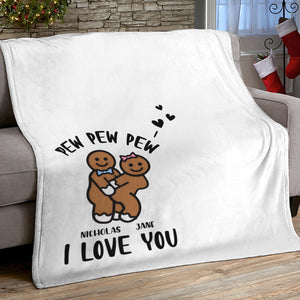 Naughty Gingerbread Personalized Christmas Blanket Gift For Couple - Blanket - GoDuckee