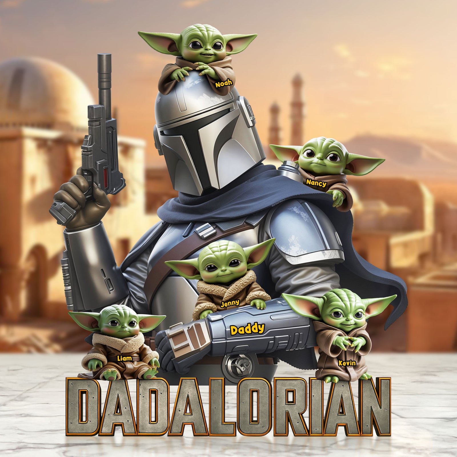 Dadalorian Plaque - Personalized Gifts For Dad 01nati140525 - Shaped Plaques - GoDuckee