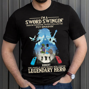 I'm A Sword Swingin', Gift For Game Addict, Personalized Shirt, Custom Game Controller Shirt 03HUTI310723 - Shirts - GoDuckee