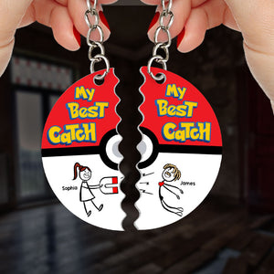 My Best Catch Personalized Couple Keychains-Gift For Couple - Keychains - GoDuckee