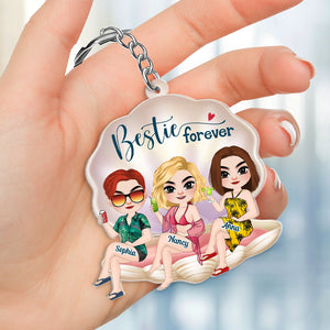 Besties Beach Girl Gift, Personalized Keychain Sisters Gift 09ACDT230623TM - Keychains - GoDuckee