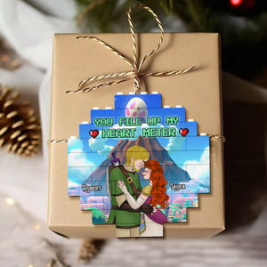 Personalized Gifts For Couple Buildable Ornament, You Fill Up My Heart Meter 05TGTI091124HG - Ornament - GoDuckee