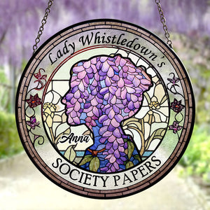 Personalized Gifts For Regency Romance Novel Fan Suncatcher, Wisteria Lady Stained Glass 05QHTI280824 - Ornament - GoDuckee