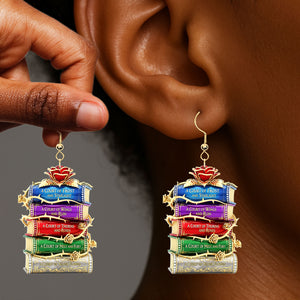Bookstack Earrings - Gifts For Book Lovers 01nati280625 - Earrings - GoDuckee