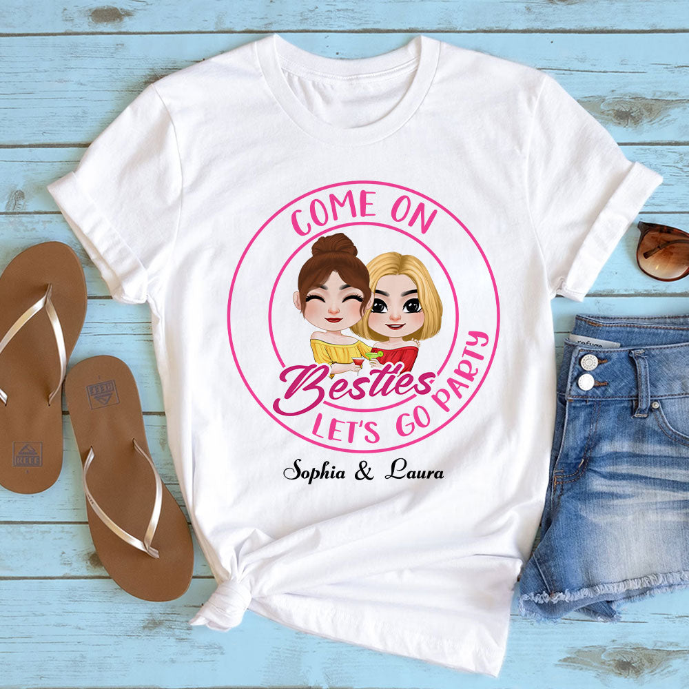 Come On Bestie, Gift For Best Friend, Personalized Shirt, Bestie Hugging Shirt 03NATI110723HH - Shirts - GoDuckee