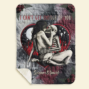 Deathly Love Gothic Skull Couple Blanket, Personalized Gifts For Couple 04qhti091225 - Blanket - GoDuckee