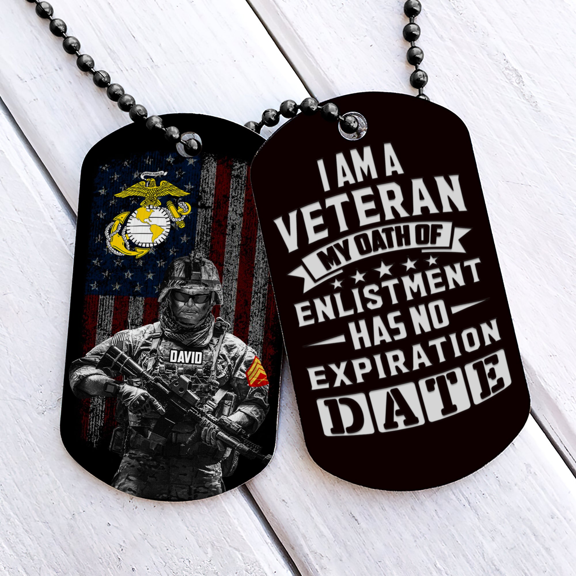 Custom Military Rank Gifts For Veteran, Dog Tag Necklace 05PGTI080724 - Necklace - GoDuckee