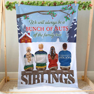 We Will Always Be A Bunch Of Nuts Of The Family Tree, Personalized Blanket, Gifts For Siblings - Blanket - GoDuckee