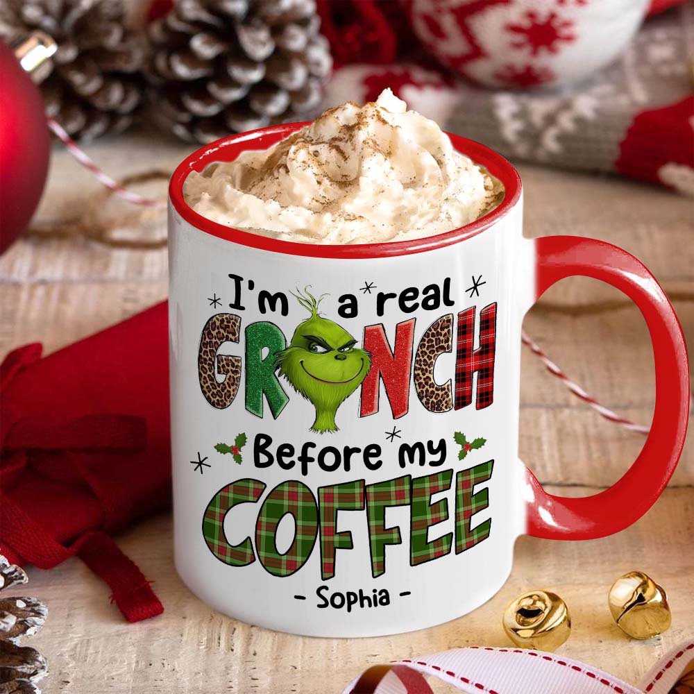 Before My Coffee/ Tea, Gift For Coffee And Tea Lover, Personalized Mug, Green Monster Mug, Christmas Gift 02HUTI121023 - Coffee Mug - GoDuckee