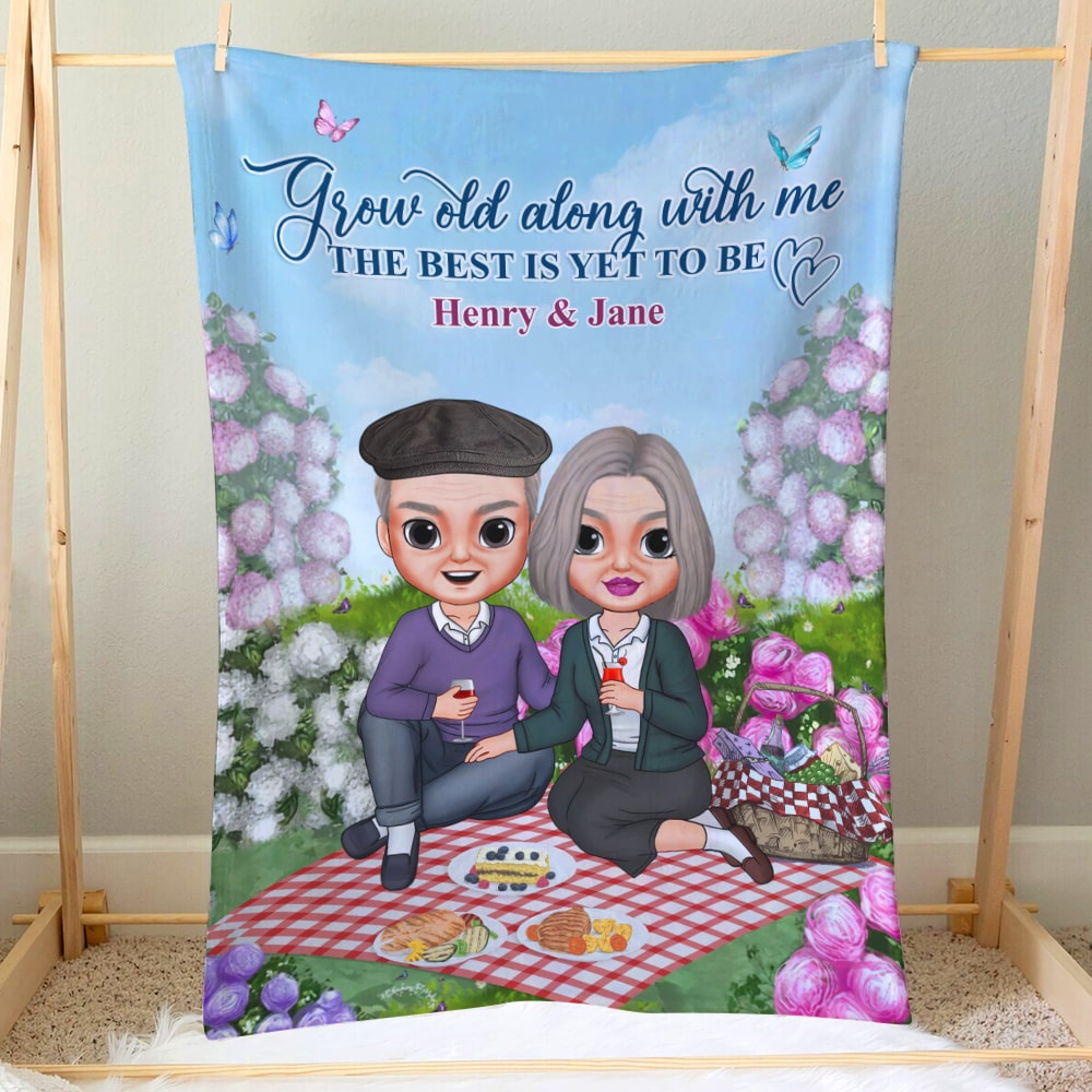 Go Old Along With Me Personalized Blanket Gift For Couple - Blanket - GoDuckee