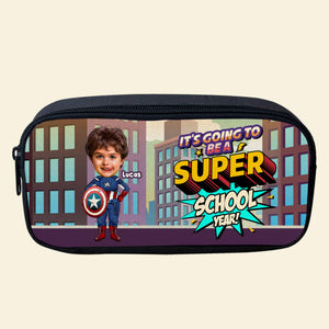 Custom Photo Gifts For Kids Pencil Case, Kid In Superhero Costume 02nati190724 - Pencil Case - GoDuckee