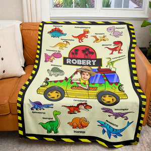 Custom Photo Gifts For Kid Blanket Dinosaur Collection - Blankets - GoDuckee