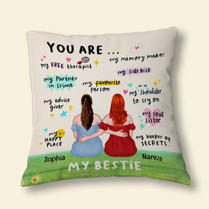 Personalized Pillow Gift For Friend, You Are My Free Therapist, Partner In Crime, Favorite Person,... - Pillow - GoDuckee