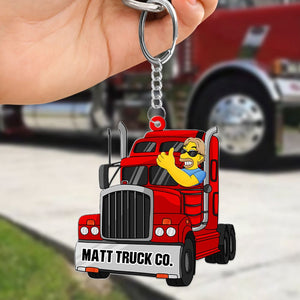 Personalized Gifts For Truck Driver Keychain, Badass Trucker 04qhti120724hg - Keychains - GoDuckee