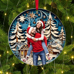 Custom Photo Gifts For Couple Ornament First Christmas 01xqti110924 - Ornament - GoDuckee