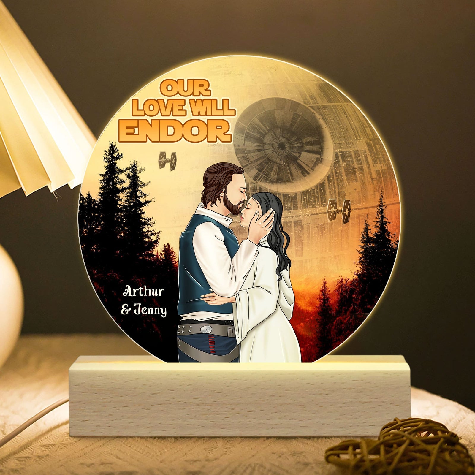Personalized Gifts For Couples 3D Led Light, Our Love Will Endor 01HUTI120124 - Led Night Light - GoDuckee
