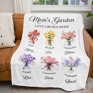 Personalized Gifts For Mom Blanket Mom's Garden 05acti121224 - Blanket - GoDuckee