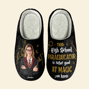 Personalized Gifts For Teachers Home Slippers Teacher is Rather Good 01HTTI180124TM - Shoes - GoDuckee