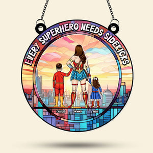 Personalized Gifts For Mom Suncatcher, Best Mom & Her Sidekick 04qhti120225pa - Ornament - GoDuckee