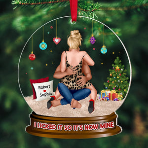 I Licked It So It's Now Mine Personalized Ornament, Christmas Gift For Couple - Ornament - GoDuckee