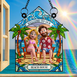 Beach Couple Suncatcher Ornament, Personalized Gifts For Couple 01qhti160725hg - Ornament - GoDuckee