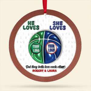 Personalized Gifts For Basketball-loving Couple Christmas Ornament 01huti101024 - Ornament - GoDuckee