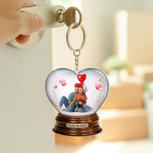 Custom Photo Gifts For Couples Keychain Valentine's Day - Keychains - GoDuckee