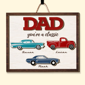 Personalized Gifts For Classic Car Loving Dad Wood Sign 01QHTI040424 Father's Day - Wood Signs - GoDuckee