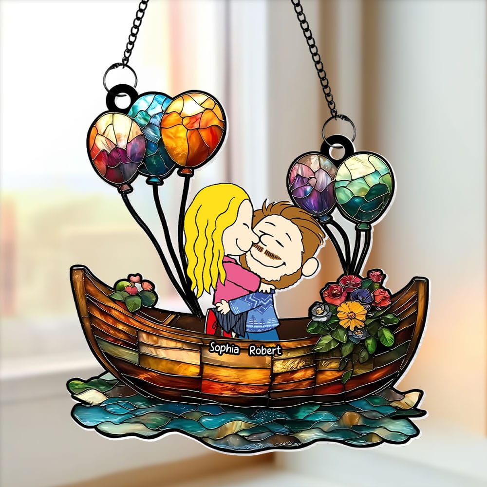 Personalized Gifts For Couple Suncatcher Ornament 03xqti121224hg - Ornament - GoDuckee