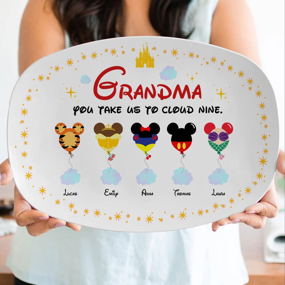 Personalized Gifts For Mom Resin Plate Mommy You Take Us To Cloud Nine 03KATI130324 - Plates - GoDuckee