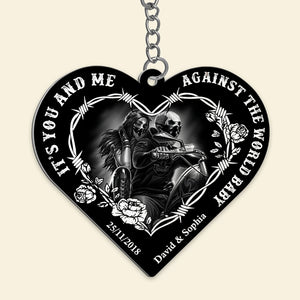 Couple, It's You And Me Against The World Babe, Personalized Keychain, Gift For Couple, 03QHDT050723 - Keychains - GoDuckee