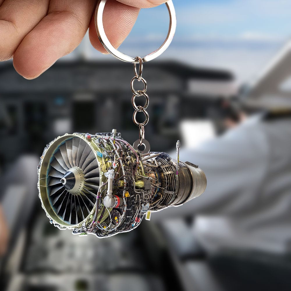 Personalized Turbofan Aircraft Engine Keychain 03HUTI220623 - Keychains - GoDuckee