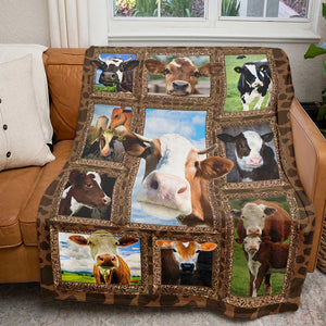 Highland Cow - Personalized Photos Collage Blanket 051qhti311224 - Blanket - GoDuckee
