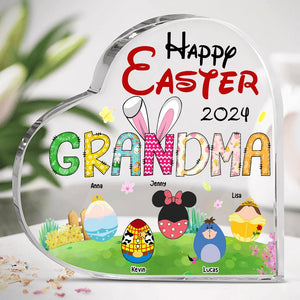 Personalized Gifts For Grandma Heart Plaque Happy Easter 05HTTI150224 - Shaped Plaques - GoDuckee