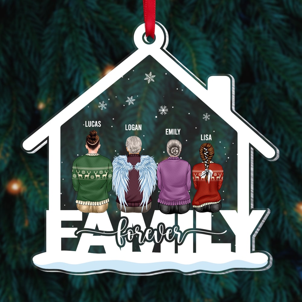 Family Forever Personalized Heaven Ornament, Christmas Tree Decor - Ornament - GoDuckee