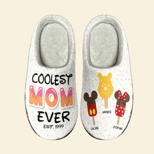 Personalized Gifts For Mothers Home Slippers Coolest Mom Ever 04HTTI130124 - Shoes - GoDuckee