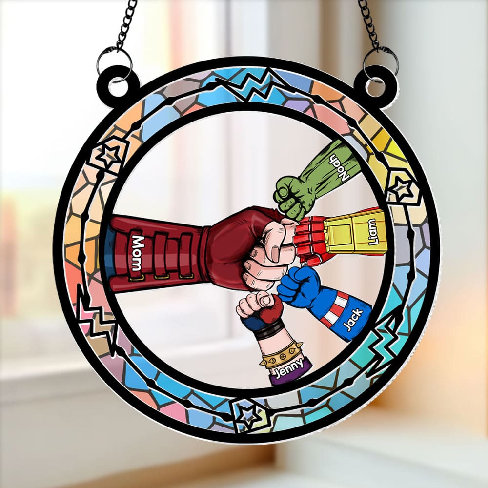 Personalized Gifts For Mom Suncatcher Ornament Superhero Hands 01ohti180225 - Ornament - GoDuckee