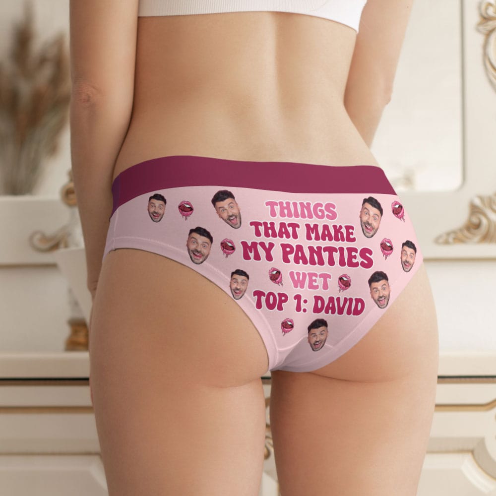 Personalized Gifts For Couples Briefs My Panties Wet - GoDuckee