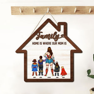 Personalized Gifts For Mothers Wood Sign Family Home is Where Our Mom Is 04NATI030224PA - Wood Signs - GoDuckee