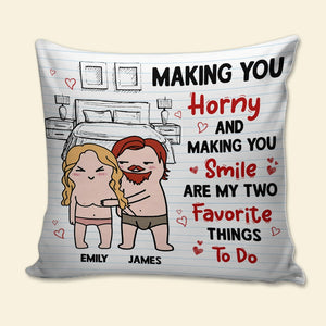 Couple Making You Horney And Making You Smile, Personalized Pillow, Gift For Couple - Pillow - GoDuckee