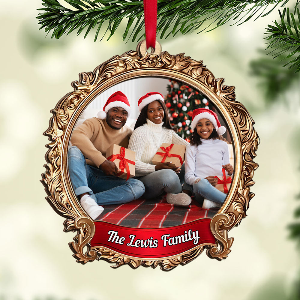 Custom Photo Gifts For Family Christmas Ornament 02huti310824 - Ornament - GoDuckee